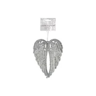 Ozdoby bożonarodzeniowe - Zawieszka skrzydła 11 x 15 cm srebrny - miniaturka - grafika 1