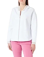 Bluzy damskie - Geox Bluza damska, biała optyczna, regularna, optical white, XS - miniaturka - grafika 1