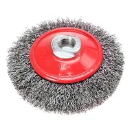 Akcesoria do elektronarzędzi - VERTO Szczotka druciana tarczowa odgięta 100 mm x M14 - miniaturka - grafika 1