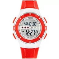 Zegarki dla dzieci - Pacific Zegarek PACIFIC sportowy LCD 205-L czerwony - miniaturka - grafika 1
