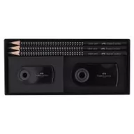 Przybory szkolne - B2b zestaw wokół ołówka black (3 ołówki+gumka sleeve mini+temperówka sleeve) - miniaturka - grafika 1