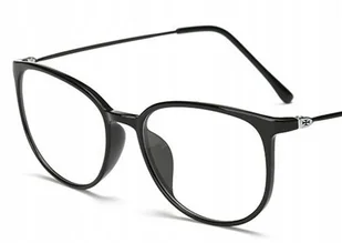 Okulary korekcyjne plusy czarne +4 - Okulary korekcyjne, oprawki, szkła - miniaturka - grafika 1