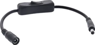 InLine® DC Kabel mit Schalter, DC ST/BU 5,5x2,5mm, AWG 18, schwarz, 0,20m - Kable - miniaturka - grafika 1