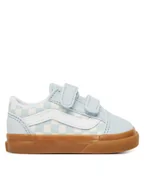 Buty dla dziewczynek - Vans Tenisówki Old Skool V VN000CTGFOA1 Błękitny - miniaturka - grafika 1