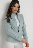 Bluzy damskie - Miętowa Bluza z Polarem i Kołnierzem oraz Suwakiem Oxerda - Born2be - miniaturka - grafika 1