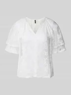 Bluzki damskie - T-shirt o luźnym kroju z koronki model ‘CELINE’ - miniaturka - grafika 1