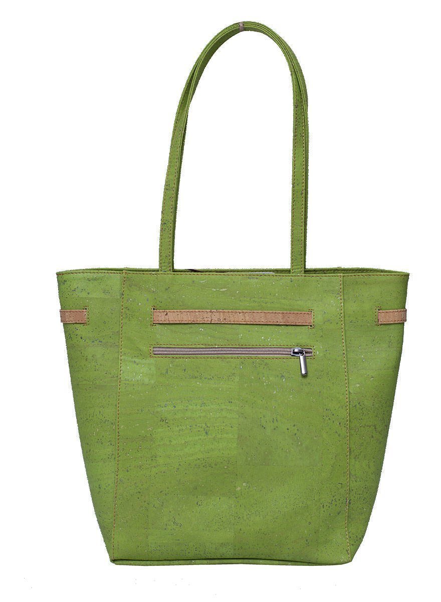 Duża shopperka zielona wegańska Artelusa korkowa