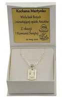 Biżuteria dla dzieci - Łańcuszek Srebrny Pełny Z Medalikiem Grawer Gratis - miniaturka - grafika 1
