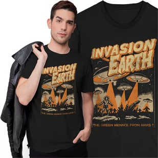 Koszulka Inwazja UFO Latający Spodek Kosmici Porwanie Szarak NOL - Koszulki męskie Koszulka Inwazja UFO Latający Spodek Kosmici Porwanie Szarak NOL - Koszulki męskie - miniaturka - grafika 1