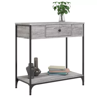 Stolik konsolowy, szary dąb sonoma, 75x34,5x75 cm Lumarko! - Konsole i sekretarzyki - miniaturka - grafika 4