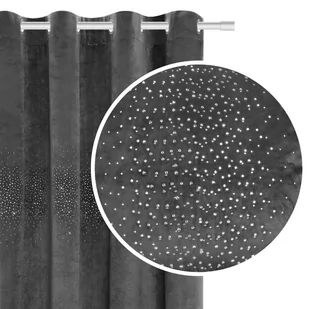 Zasłona 140 x 250 Dekoracyjna Welur Shiny Grafit - Zasłony - miniaturka - grafika 1