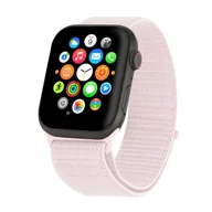 Akcesoria do smartwatchy - Pasek nylonowy do Apple Watch Series 1 z 42 mm w kolorze jasnoróżowym, regulowany, elastyczny pasek sportowy z tkaniny, odpowiedni do zegarka iWatch - miniaturka - grafika 1