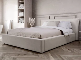 Łóżko tapicerowane z pojemnikiem 160x200 beżowe PRO line 19 Soro 21 - Łóżka - miniaturka - grafika 1