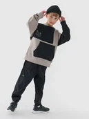 Bluzy dla chłopców - 4F Bluza dresowa nierozpinana z kapturem chłopięca - szara 122 (6-7 lat) - miniaturka - grafika 1