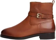 Botki damskie - Tommy Hilfiger Damskie TH BUCKLE RIDING LEATHER BOOTIE FW0FW08781 Botki, brązowe (Legacy Brown), 6, Brązowy Legacy Brown, 39 EU - miniaturka - grafika 1