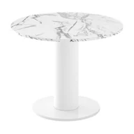 Stoły - Stół SOLO Marble White HG + Biały HG - miniaturka - grafika 1