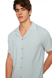 Koszule męskie - Trendyol Męska koszula o regularnym kroju Apaş Collar Short Sleeve z wiskozy, S - grafika 1
