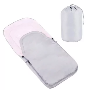 Śpiworek do wózka 4w1, śpiwór do sanek, gondoli z torbą 90 cm szaro-różowy SB0034 - Śpiworki dla dzieci - miniaturka - grafika 1