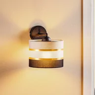 Lampy ścienne - Kinkiet Helen wysięgnik tekstylny szaro-złoty - miniaturka - grafika 1