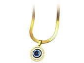 Naszyjniki - Naszyjnik błyszczące modne oko proroka na żmijce zdobione cyrkoniami - miniaturka - grafika 1