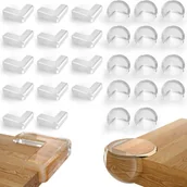 Zabezpieczenia dla dzieci - Zabezpieczające narożniki stołu dla dzieci, 28 sztuk, narożniki i ochraniacze krawędzi, ochraniacze narożników stołu dla dzieci z ulepszonym superklej - miniaturka - grafika 1