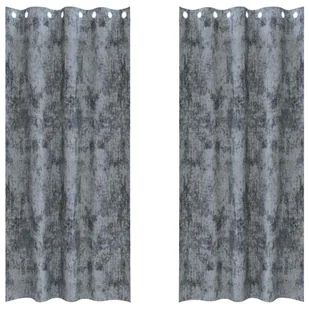 vidaXL Zasłona z zasłonami 2 pcs Srebrny szary 260 x 140 cm Aksamit - Zasłony - miniaturka - grafika 1