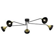 Lampy sufitowe - Luminex Nergis 3690 plafon lampa sufitowa 5x60W E27 czarny/złoty - miniaturka - grafika 1