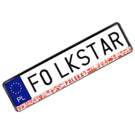 Akcesoria motoryzacyjne - NAKŁADKA FOLK NA TABLICĘ REJESTRACYJNĄ - POLSKA SYMBOLE BIAŁA  FOLKSTAR - miniaturka - grafika 1