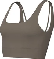 Biustonosze - Nike Alate Ellipse Biustonosz sportowy z długim wzornictwem, średni chwyt i wyściółką, dla kobiet, Mink Brown/White, DO6619-233, L - miniaturka - grafika 1