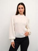 Swetry damskie - Kaffe Sweter Nikki 10507063 Beżowy Regular Fit - miniaturka - grafika 1