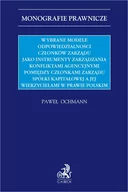 E-booki - prawo - Wybrane modele odpowiedzialności członków zarządu jako instrumenty zarządzania konfliktami agencyjnymi pomiędzy członkami zarządu spółki kapitałowej.. - miniaturka - grafika 1