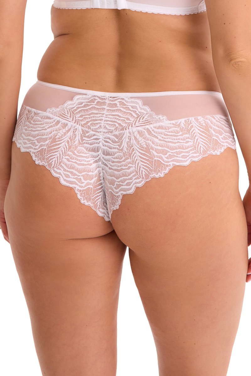 Brazyliany damskie z koronką i tiulem Jessia 1229 białe XXL