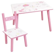 Stoliki dla dzieci - FUN HOUSE 713527 Jednorożec stół H 41,5 cm x szer. 61 cm 42 cm z krzesłem H 49,5 cm x szer. 31 cm x gł. 31,5 cm dla dzieci - miniaturka - grafika 1