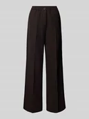 Spodnie damskie - Spodnie o kroju regular fit z szeroką nogawką - miniaturka - grafika 1