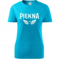 Koszulki i topy damskie - Damska Koszulka na Dzień Mamy Piękna Idealny Prezent dla Mamy Urodziny turkusowy XXL - miniaturka - grafika 1