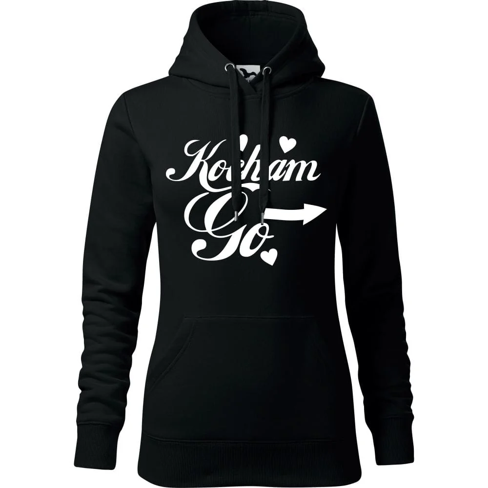Damska Bluza Z Kapturem - Kocham Go Czarny Xl