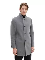 Płaszcze męskie - TOM TAILOR męski płaszcz wełniany, 32529 - Dark Wool Grey Melange, L - miniaturka - grafika 1