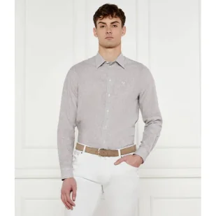 Emporio Armani Lniana koszula Regular Fit - Koszule męskie - miniaturka - grafika 1