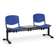 Inne meble biurowe - Euroseat Plastikowa ławka ISO, 2-siedziska + stolik, czarne nogi 300210 - miniaturka - grafika 1