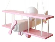 Lampy sufitowe - Lampa wisząca dziecięca samolot różowy biały - miniaturka - grafika 1