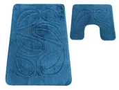 Dywaniki łazienkowe - Nowoczesny niebieski zestaw chodników łazienkowych E9-P84 - miniaturka - grafika 1