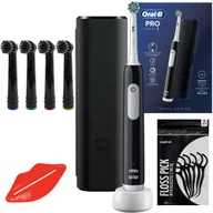 Końcówki do szczoteczek elektrycznych - Szczoteczka Oral-B Pro 1 Czarna + etui black + 4x końcówki black - miniaturka - grafika 1