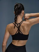 Bielizna sportowa damska - 4F Biustonosz treningowy z niskim wsparciem - czarny M/L - miniaturka - grafika 1