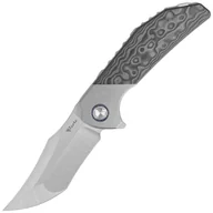 Noże - Nóż składany Reate Tiger Bead Blast Titanium/Fat Carbon Black Camo, Belt Satin M390 by Alvin Lee (TG TBB.SAT) - miniaturka - grafika 1