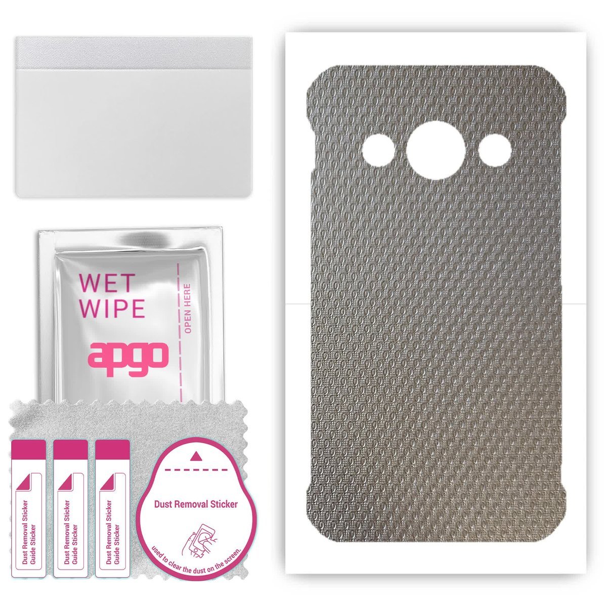 Folia naklejka skórka strukturalna na TYŁ do Samsung Galaxy Xcover 3 G389F - Aluminium krople - apgo SKINS