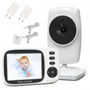 NIANIA ELEKTRONICZNA Z KAMERĄ + MONITOR 3,2" TRYB NOCNY 2xZOOM FUNKCJA VOX - Elektroniczne nianie i monitory oddechu - miniaturka - grafika 1