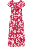 Sukienki - faina Sukienka midi z nadrukiem na całej powierzchni, damska 19223065, czerwono-biały, L - miniaturka - grafika 1