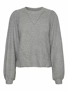 Noisy may Nmluke L/S O-Neck Knit S sweter damski, jasnoszary melanżowy, S - Swetry damskie - miniaturka - grafika 1