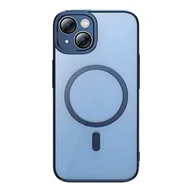 Etui i futerały do telefonów - Baseus Zestaw ochronny Glitter przeźroczyste etui magnetyczne i szkło hartowane do iPhone 14 (niebieski) - miniaturka - grafika 1