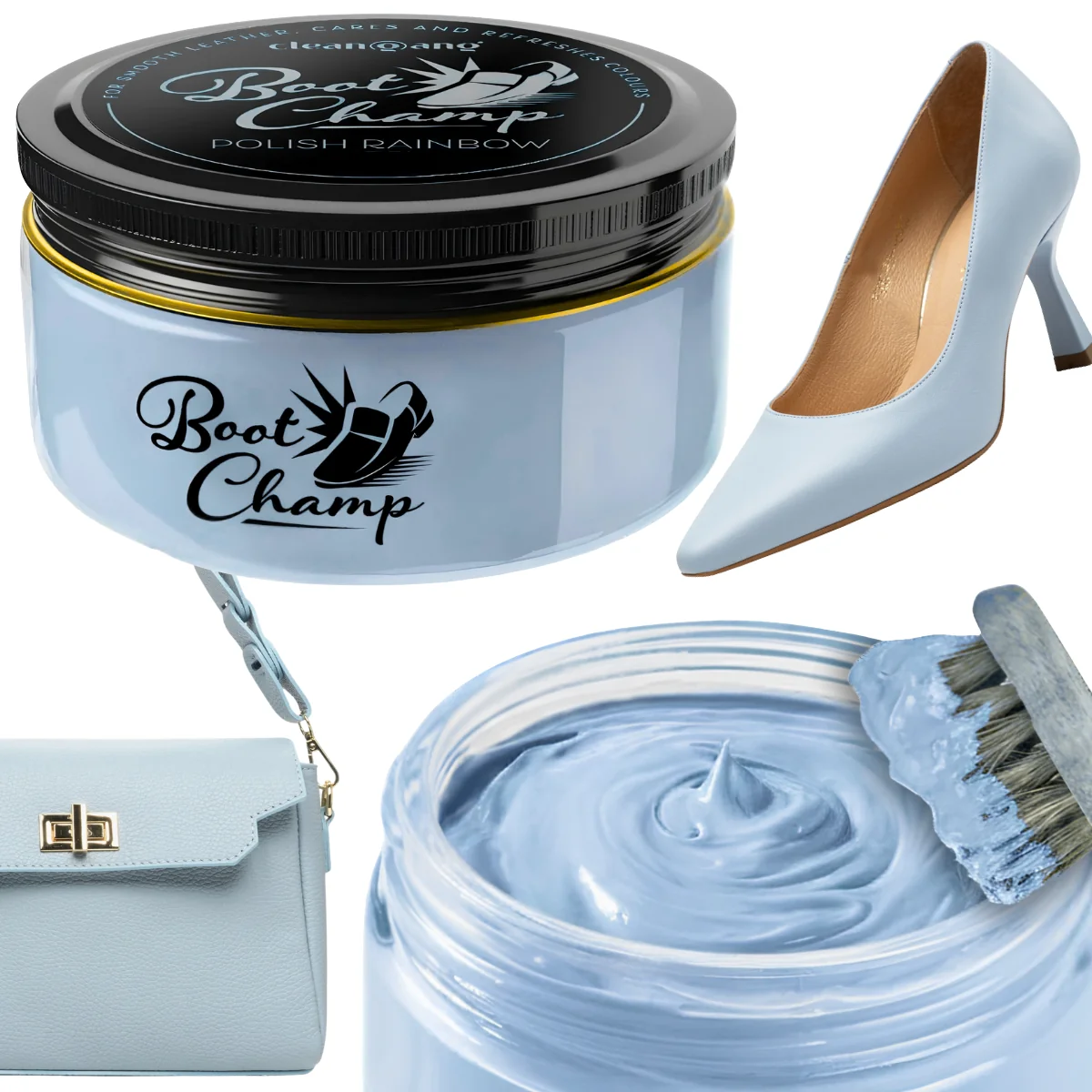 Krem Do Butów Pielęgnacji Obuwia Skóry CleanGang Pasta Jasna Niebieska 121 Light Blue